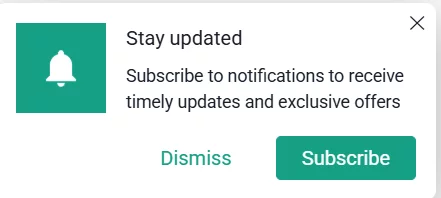 pop-up sign up for web push notifications